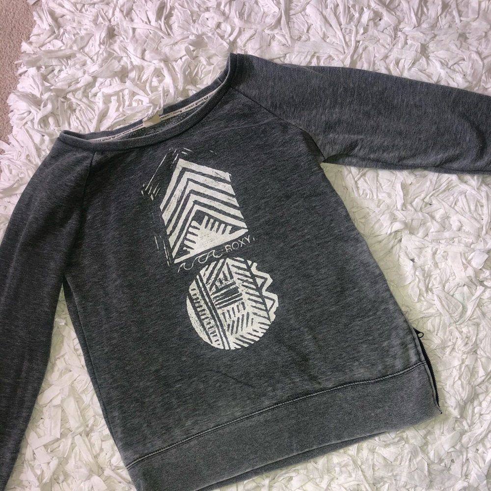 Roxy side zipper crewneck